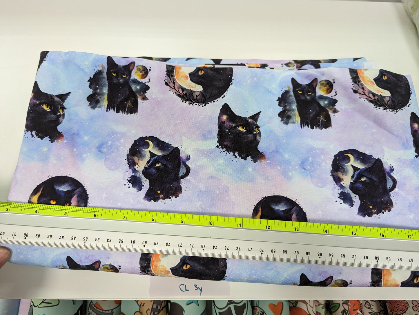 Cotton Lycra - Galaxy Cats (Cotton Candy) - By the yard