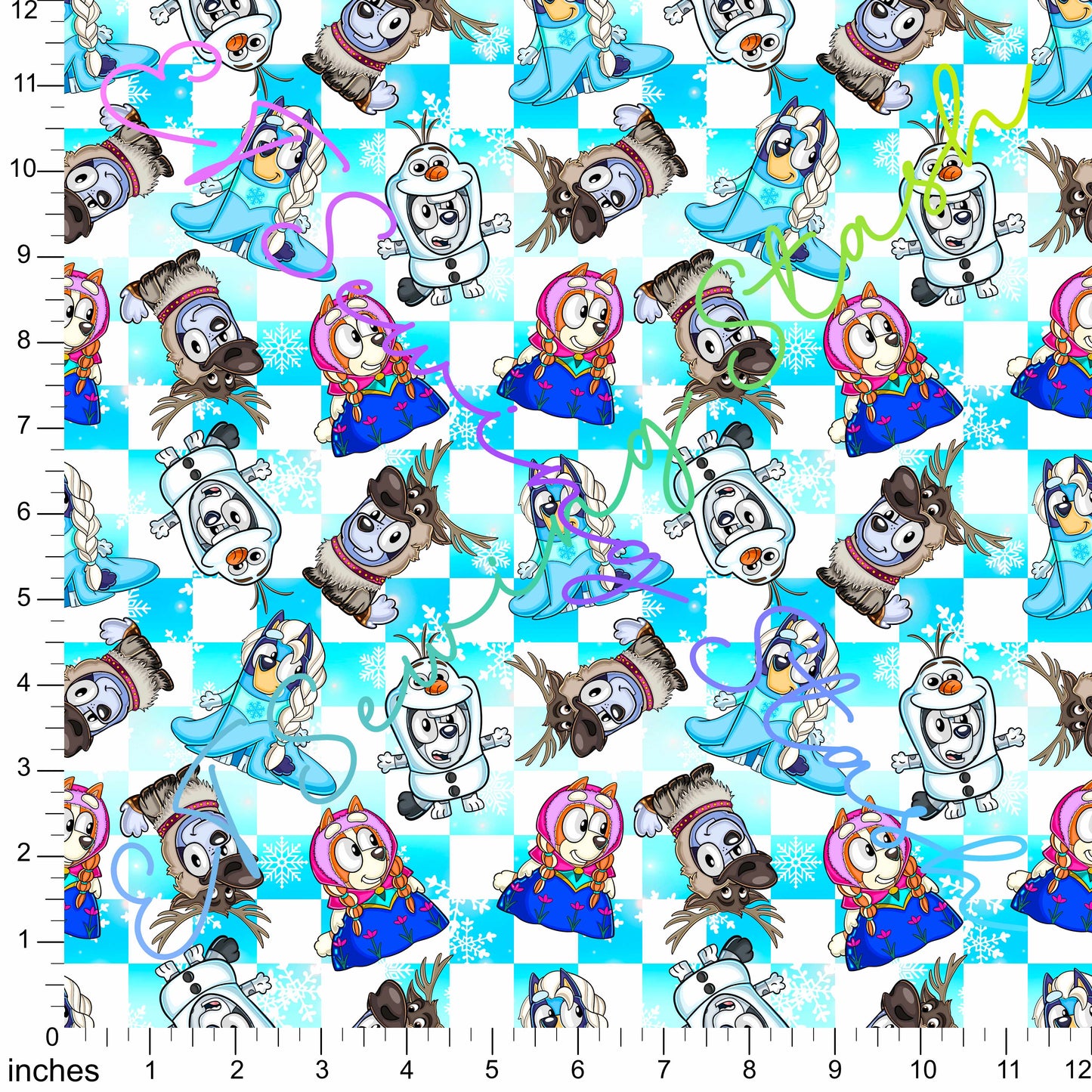 *PREORDER* Blue Heelers X Snow Kingdom (Aqua Blue Ombre Checks)