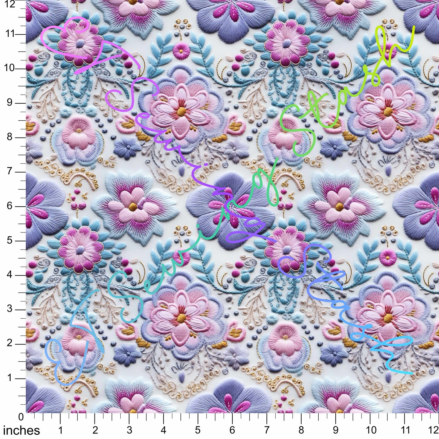 *PREORDER* Floral Party Faux Embroidery