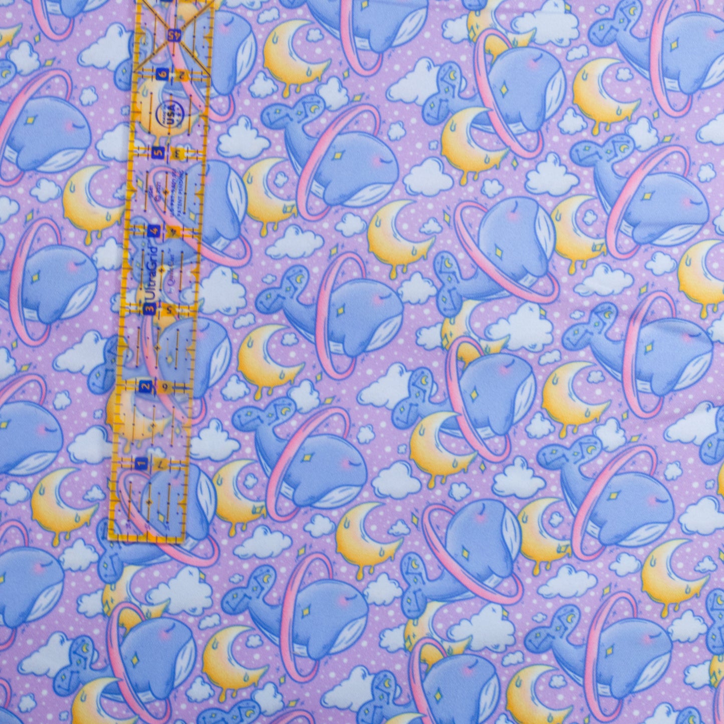 Waterproof Boardshorts - Space Whales (Purple) - By the Metre