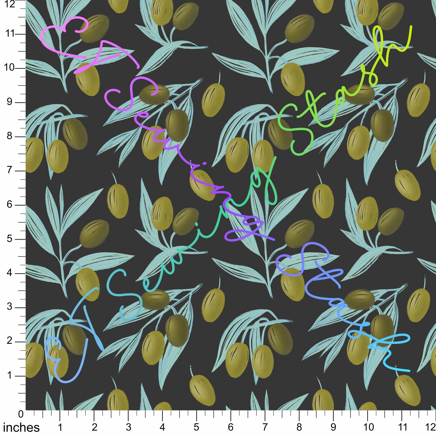 WPC - Painted Fruits - Olives - 1-metre