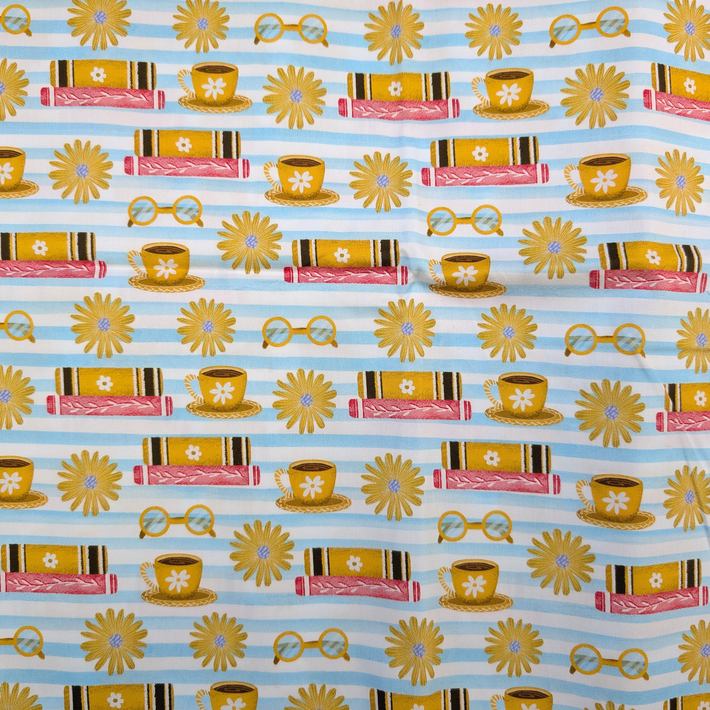 Cotton Twill - Books and Relaxation (6) - 1 metre Pre-cut