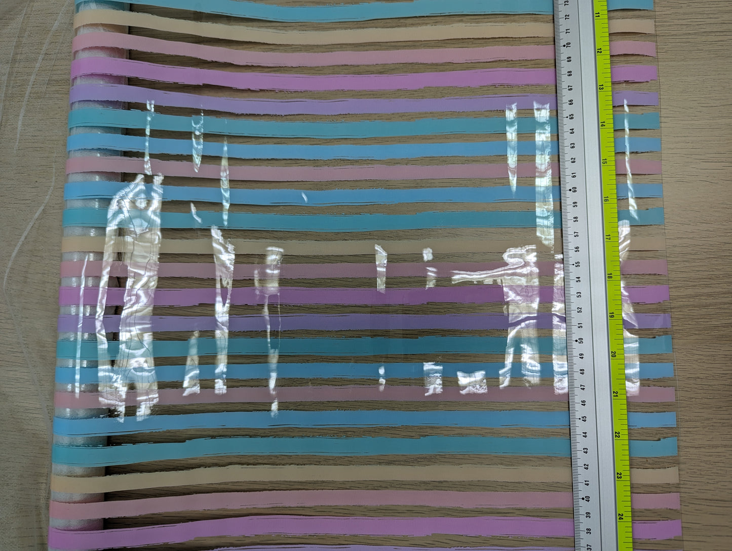 0.5mm Clear PVC - Pastel Rainbow Stripes