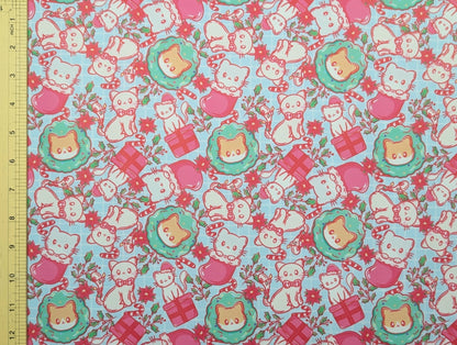 Printed Jelly Vinyl - Christmas Cats (Blue)