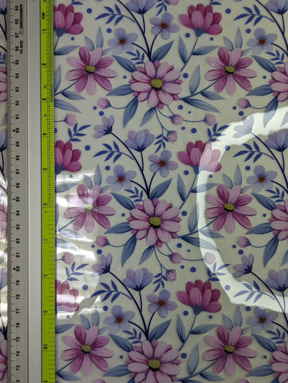 0.5mm Clear TPU - Hollyhock and Flax Flowers (Big) (Clear)