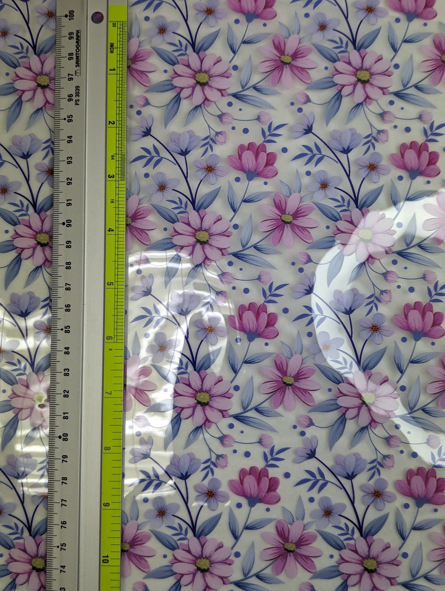 0.5mm Clear TPU - Hollyhock and Flax Flowers (Small) (Clear)