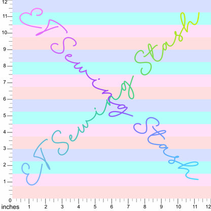 Waterproof Boardshorts - Girl Pups - Stripes Coord - By the Metre