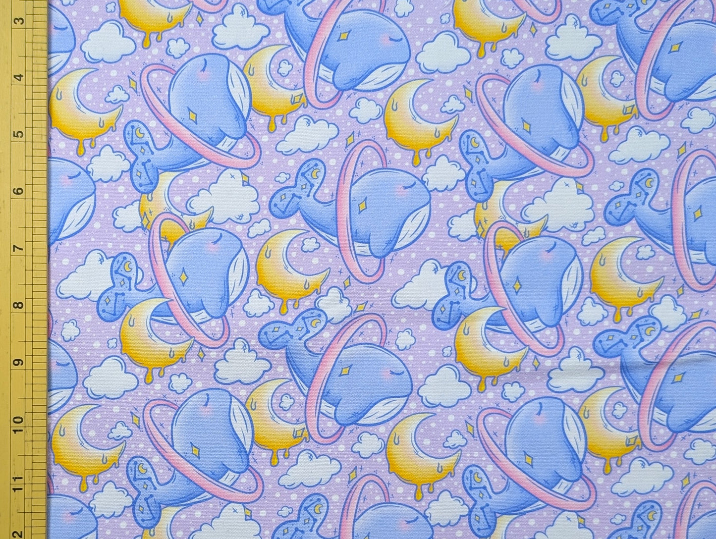 Cotton Canvas - Space Whales (Purple) - 1-metre