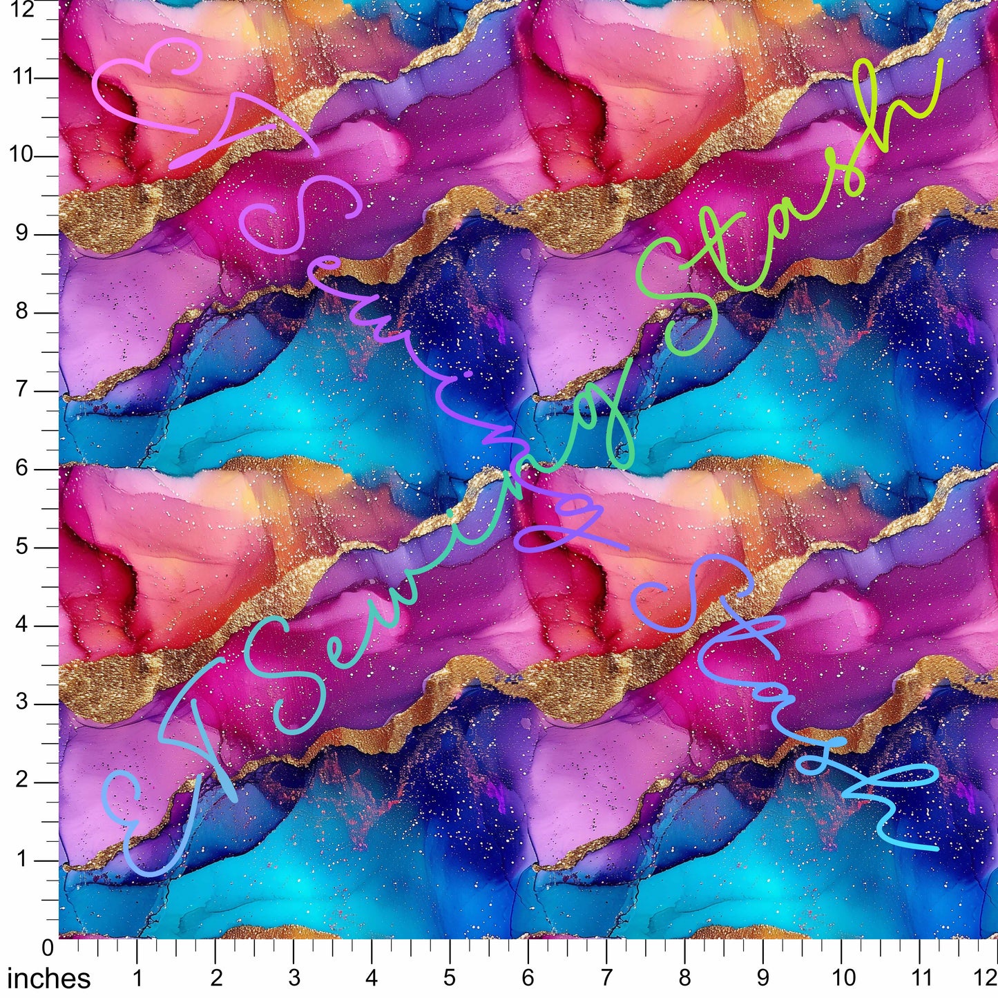 Waterproof Boardshorts - Alcohol Ink #1 - By the Metre