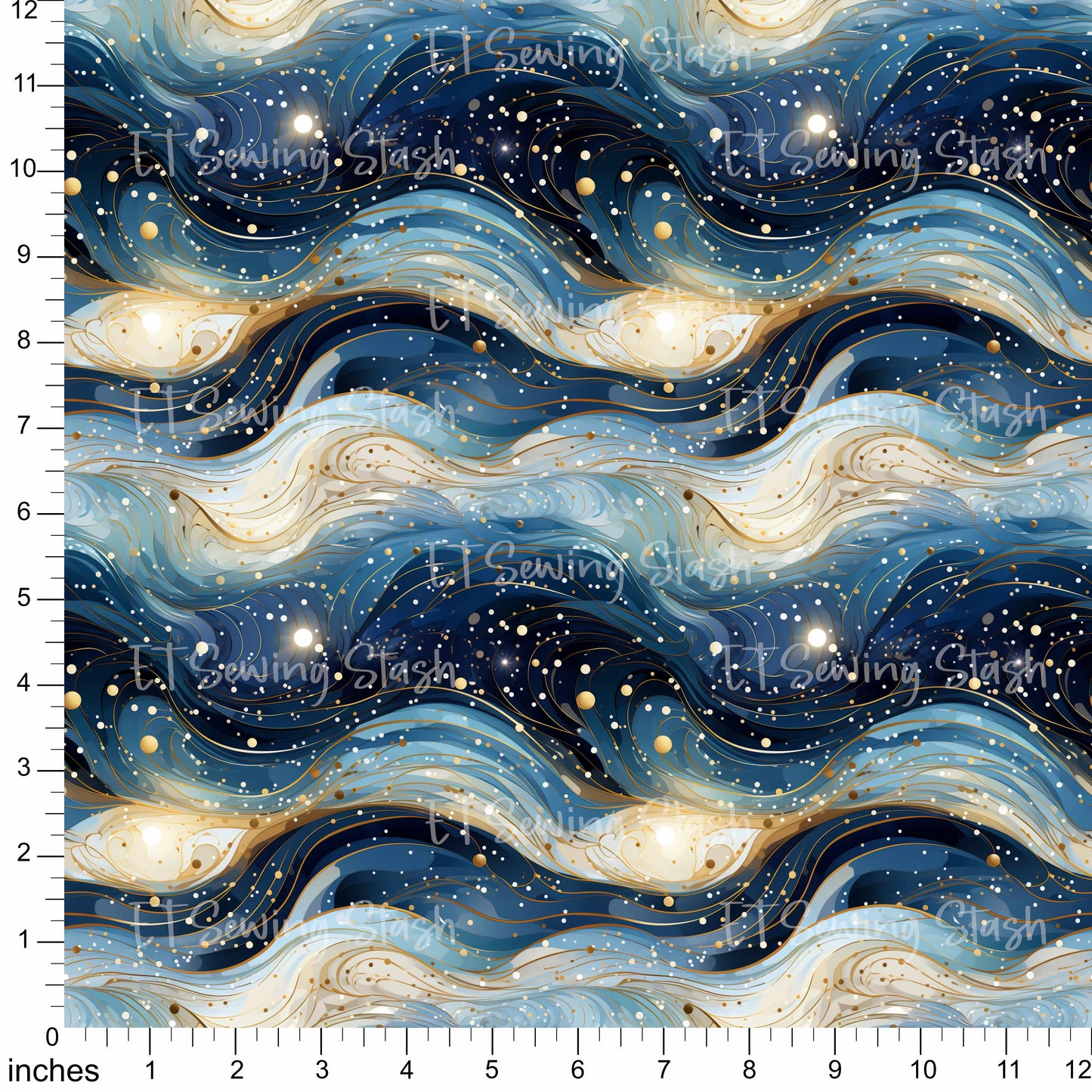 Christmas Paint Glitter - Cotton Twill - By the Metre