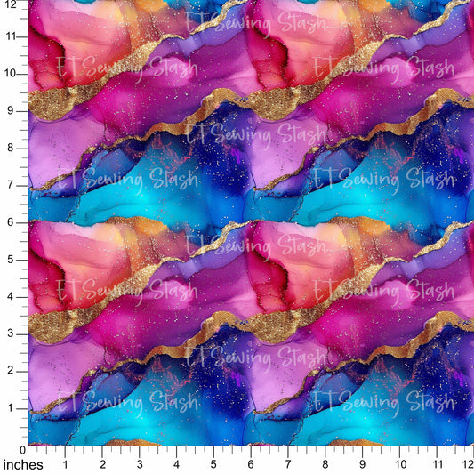 Cotton Twill - Alcohol Ink #1 - By the Metre