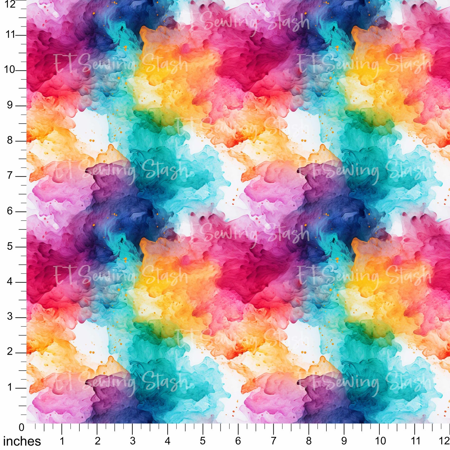 Cotton Twill - Alcohol Ink #4 - By the Metre