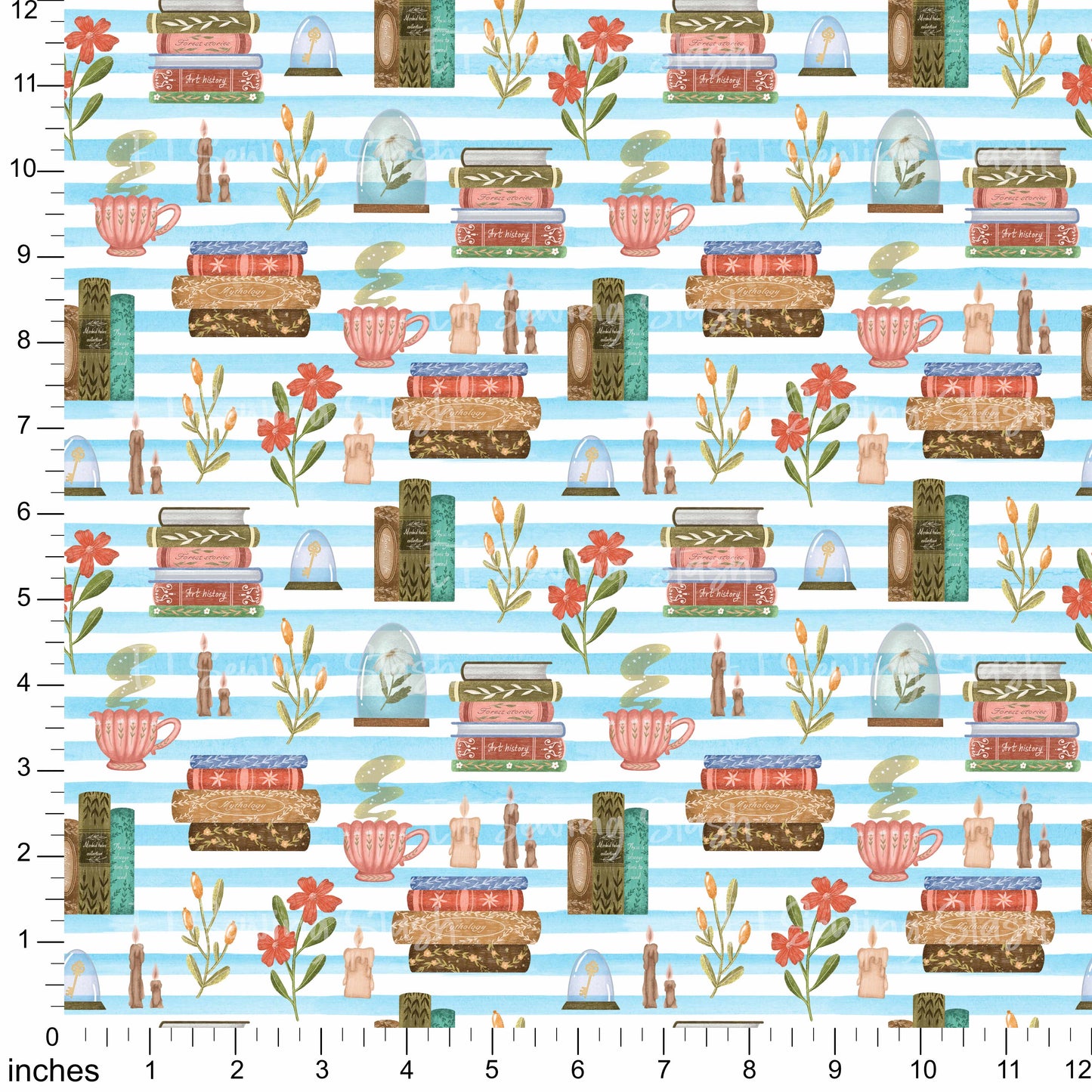 Cotton Twill - Books and Relaxation (3) - 1 metre Pre-cut