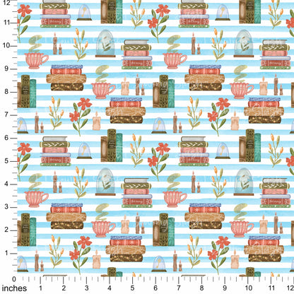 Cotton Twill - Books and Relaxation (3) - 1 metre Pre-cut