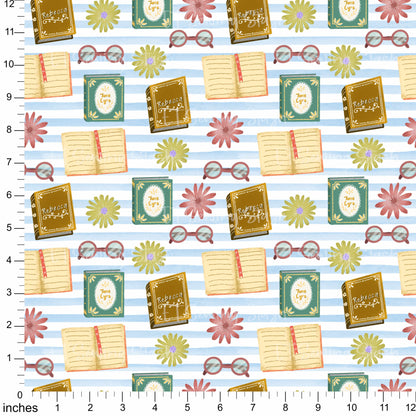 Cotton Twill - Books and Relaxation (7) - 1 metre Pre-cut