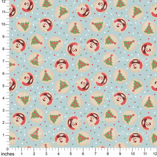 Cotton Twill - Snowman Bubbles - 1 yard Pre-cut