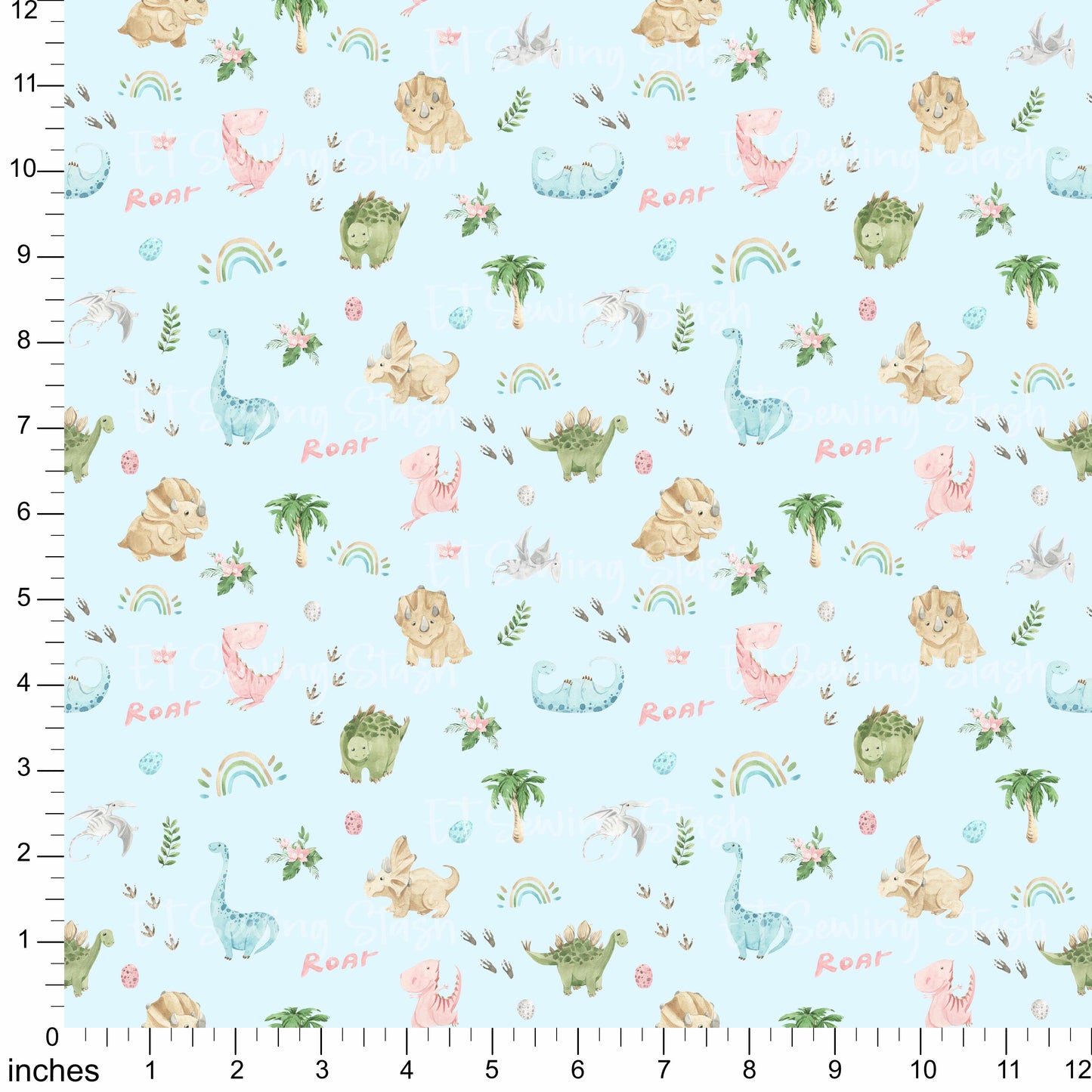 Cotton Twill - Dinosaurs - 1 metre Pre-cut