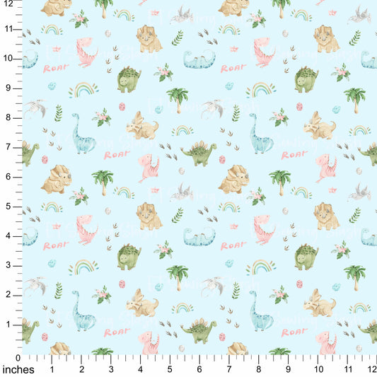 Cotton Twill - Dinosaurs - 1 metre Pre-cut