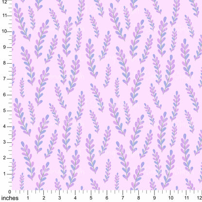 Cotton Twill - Acrylic Flowers - Lavender (Pink) - By the metre