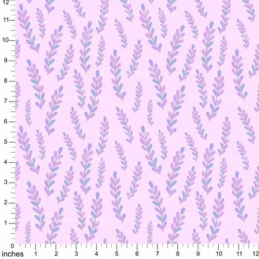 Cotton Twill - Acrylic Flowers - Lavender (Pink) - By the metre