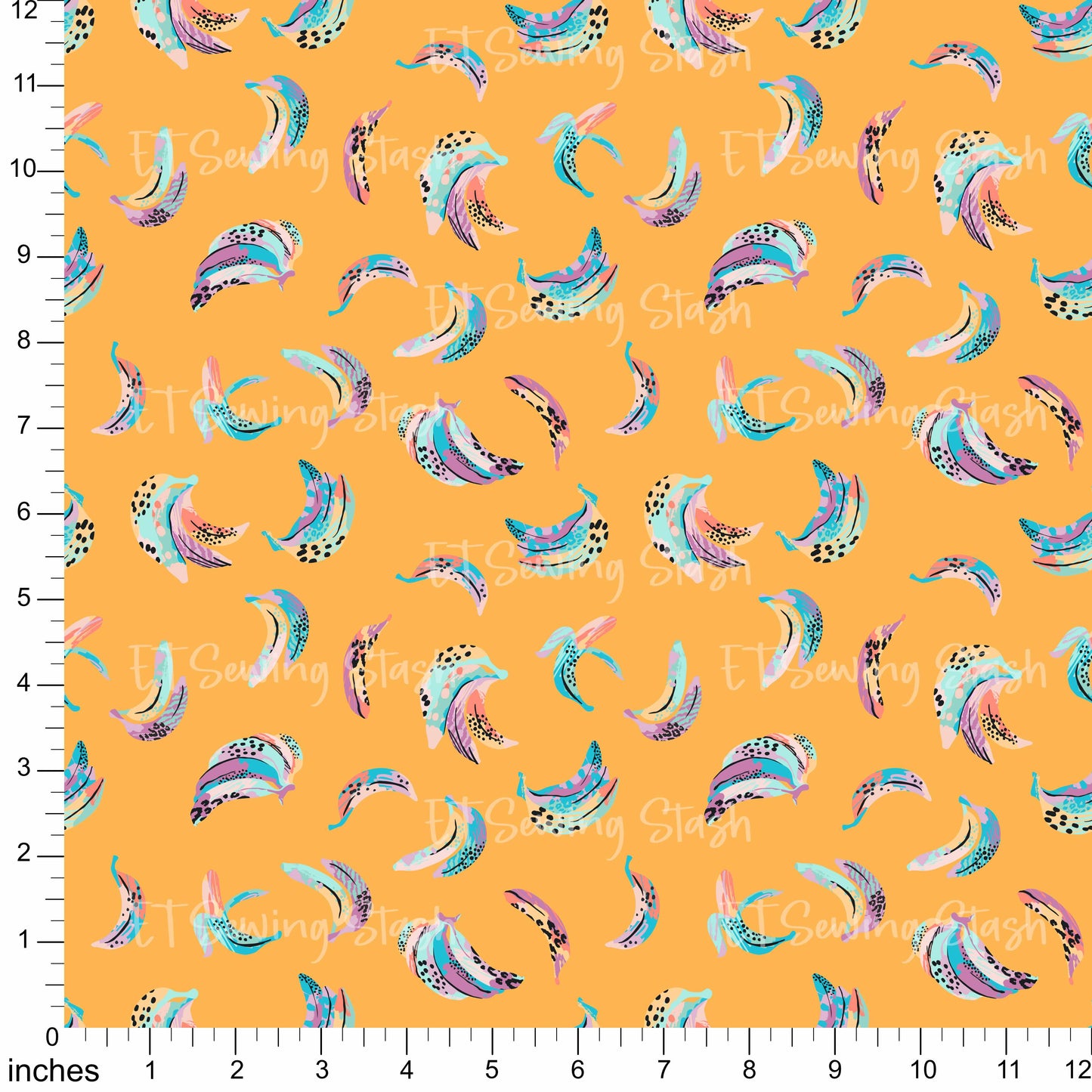 Cotton Twill - Tropical Reverie - Bananas - by the yard