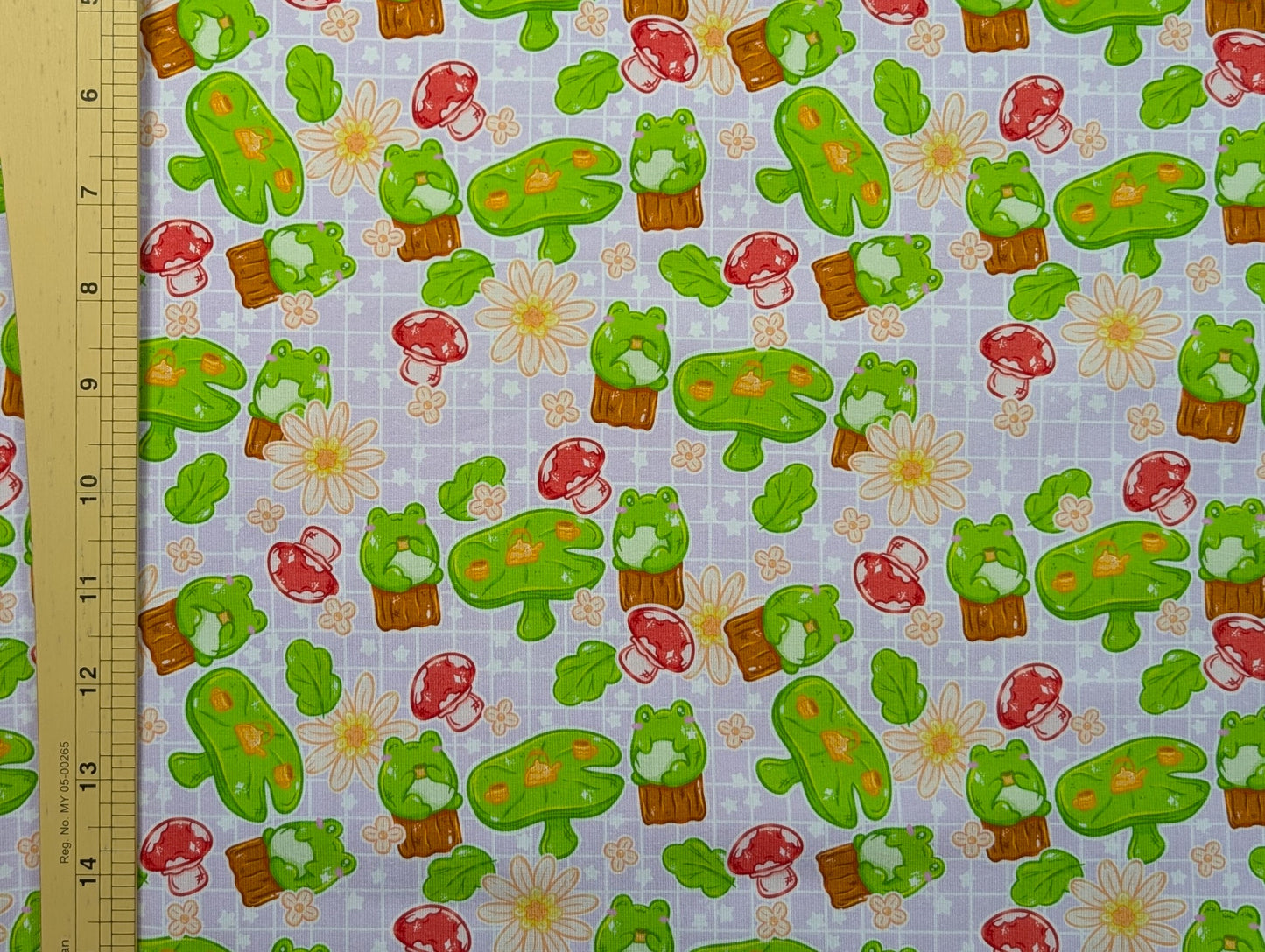 Cotton Lycra - Frogs Picnic (Purple) - By the metre