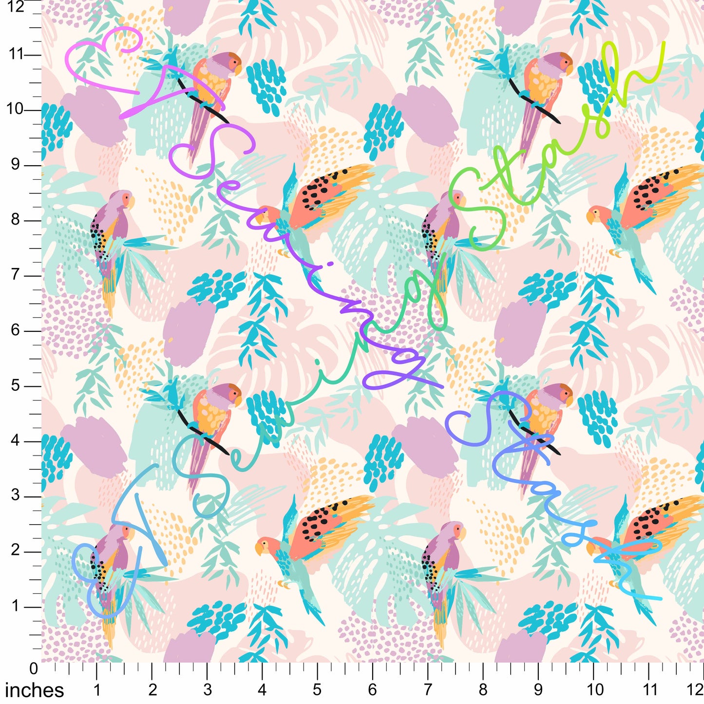 Cotton Twill - Tropical Reverie - Parrots - by the yard