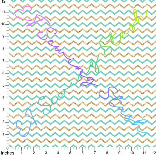*PREORDER* Mint and Gold Chevron