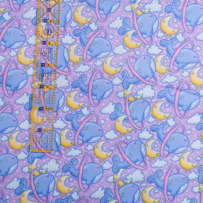 Waterproof Boardshorts - Space Whales (Purple) - By the Metre