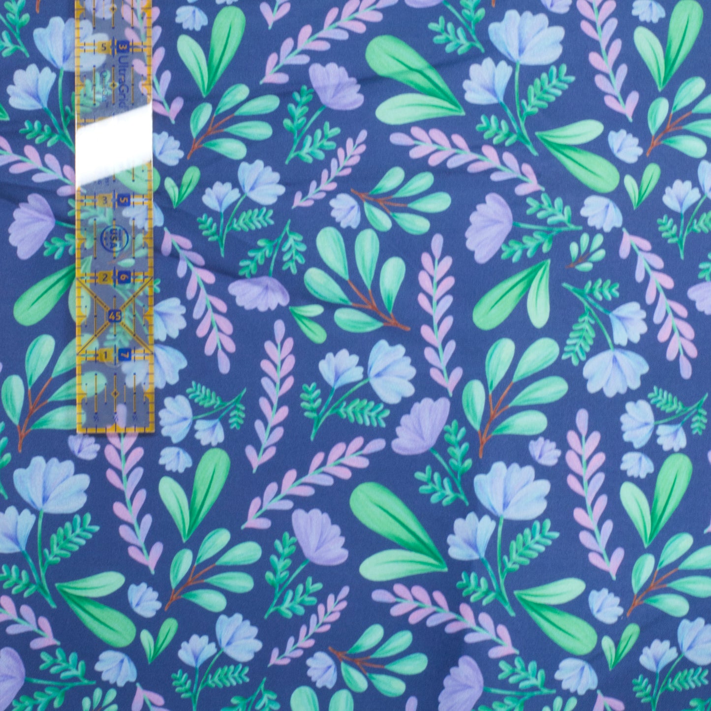 Waterproof Boardshorts - Acrylic Flowers - Lavender and more (Dark Blue) - By the Metre