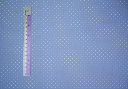 Smooth Vinyl - White Polka Dots in Periwinkle Blue