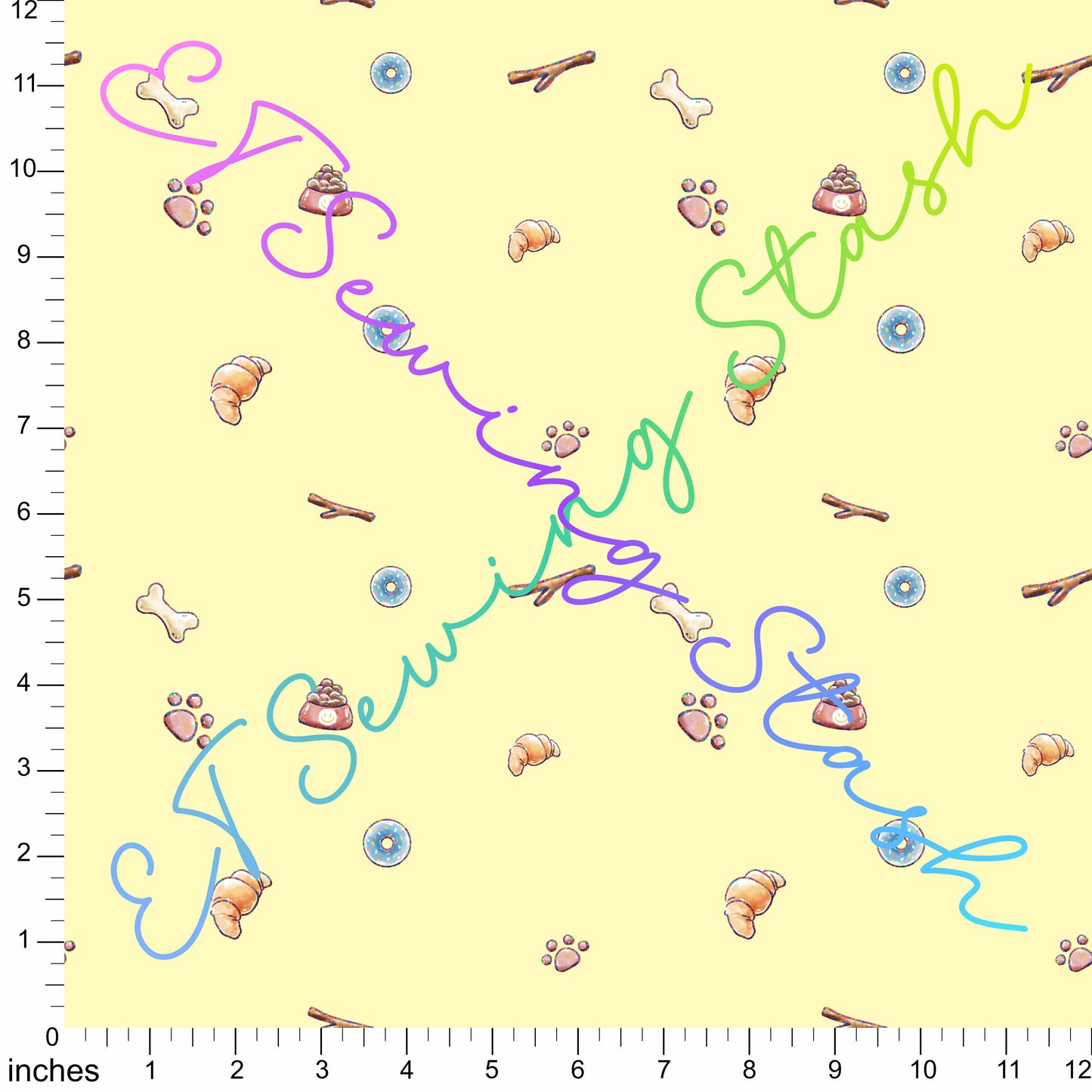 Smooth Vinyl - [ET Sewing Stash X N2Y88] Doggies (Coordinate - Yellow)