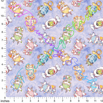 Cotton Lycra - [ET Sewing Stash X n2y88] Dragons (Lavender Wash) - 1-yard Precut