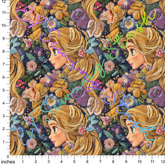 *PREORDER* 3D Embroidered Long-Hair Princess