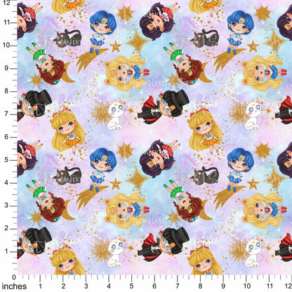 Cotton Twill - Galaxy Girls (Cotton Candy) - By the yard