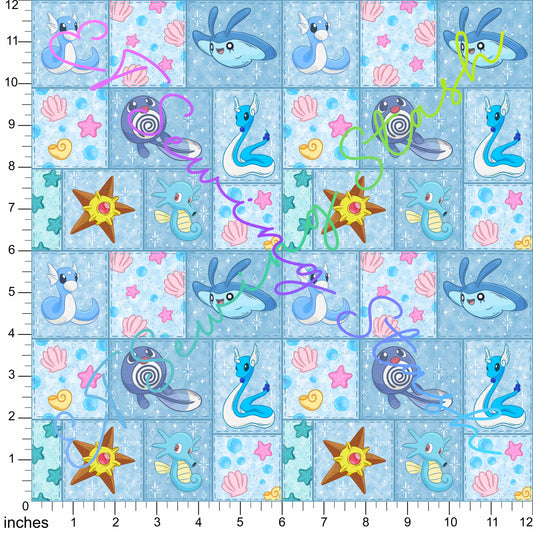 *PREORDER* Water Type Monsters Patchwork