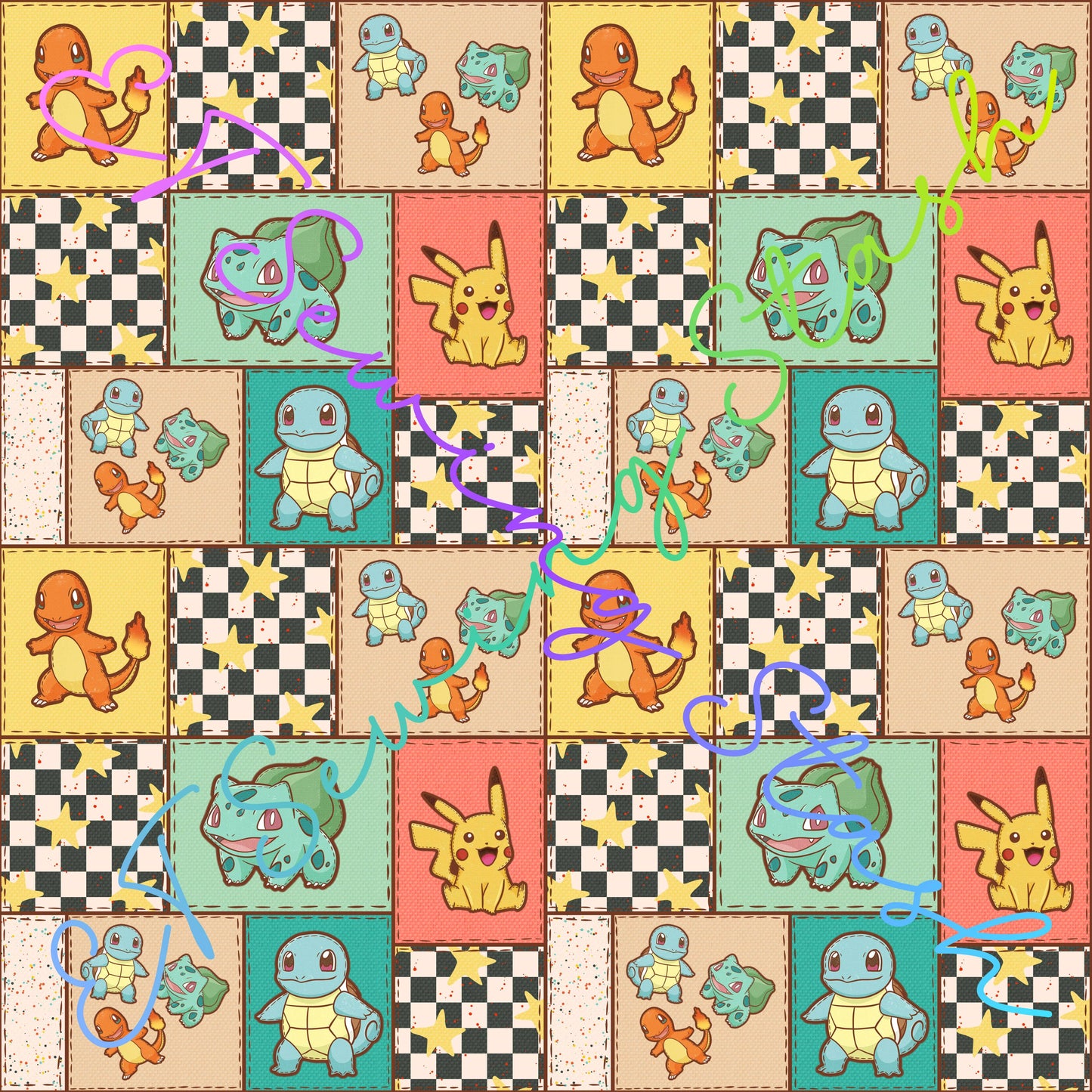 Pocket Monsters Patchwork - Cross-grained Vinyl