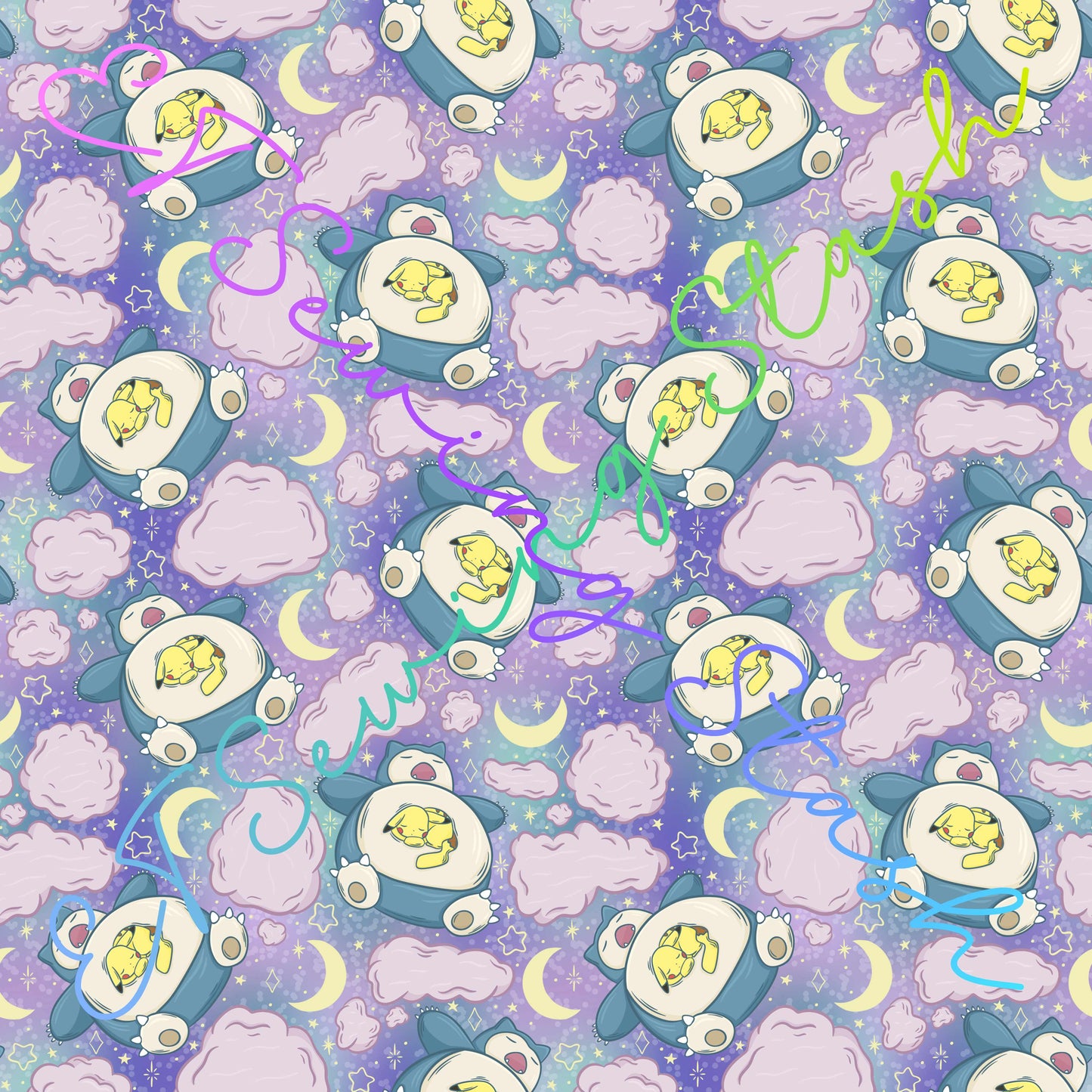 Sleepy Pocket Monsters - Cotton Twill