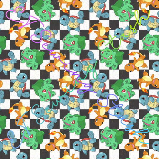 Pocket Monsters Checks - Cotton Lycra