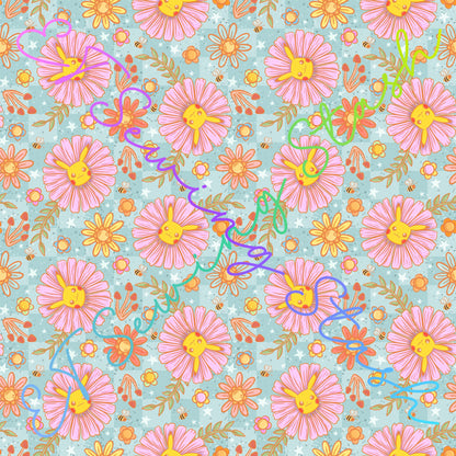 Bamboo Lycra - Pika-flower - 1-yard Precut