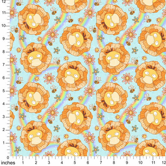 Cotton Twill - Confused Duck (Flower) - 1-yard Precut