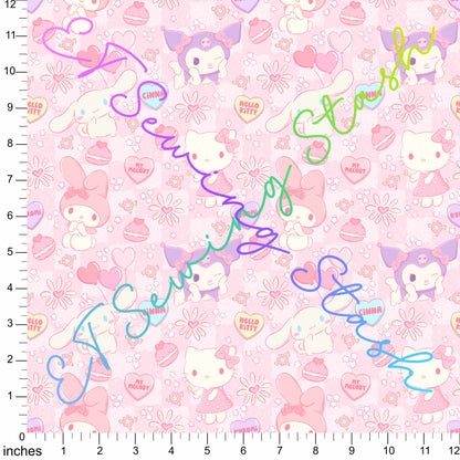 Printed Jelly Vinyl - Jap Cat & Friends Pink Valentine (Main)