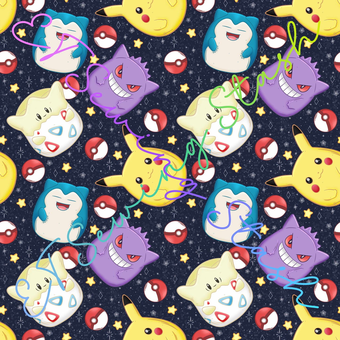 Cross-grained Vinyl - Pocket Monsters Squishies (Dark)