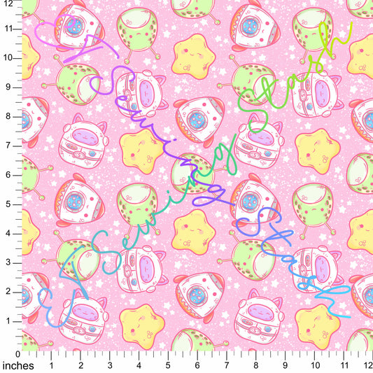 DBP - Squishies - Space (Pink) - 0.5-yard Precut