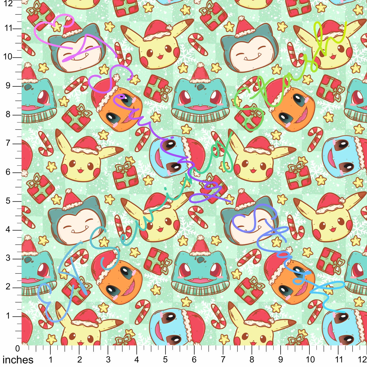 0.8mm Cross-grained Vinyl - Pocket Monsters - Christmas