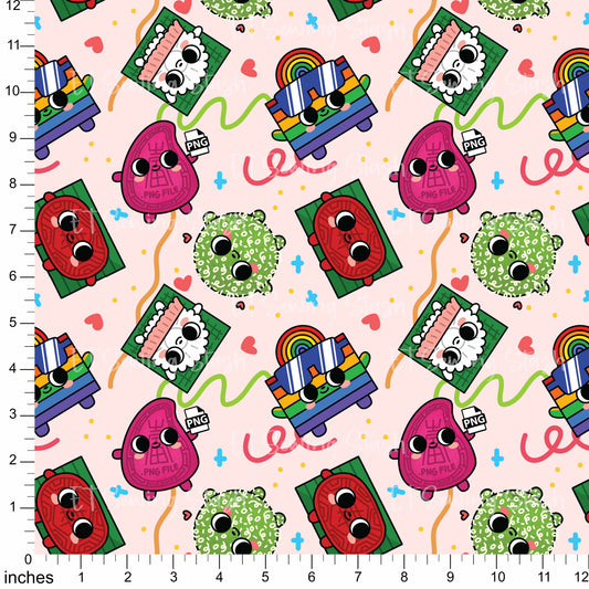 [ET Sewing Stash X Laugh and Belly] Punny Kuehs - Colourful - Cotton Twill