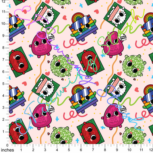 [ET Sewing Stash X Laugh and Belly] Punny Kuehs - Colourful - Cotton Twill