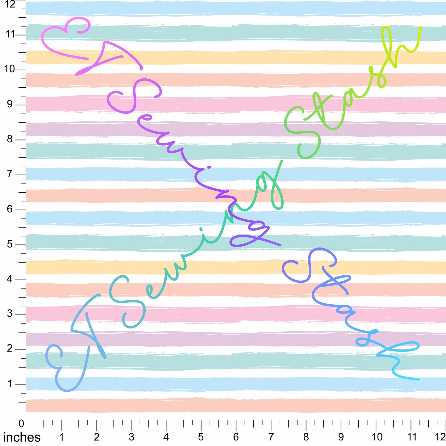 Cotton Lycra - Pastel Rainbow Stripes - By the metre