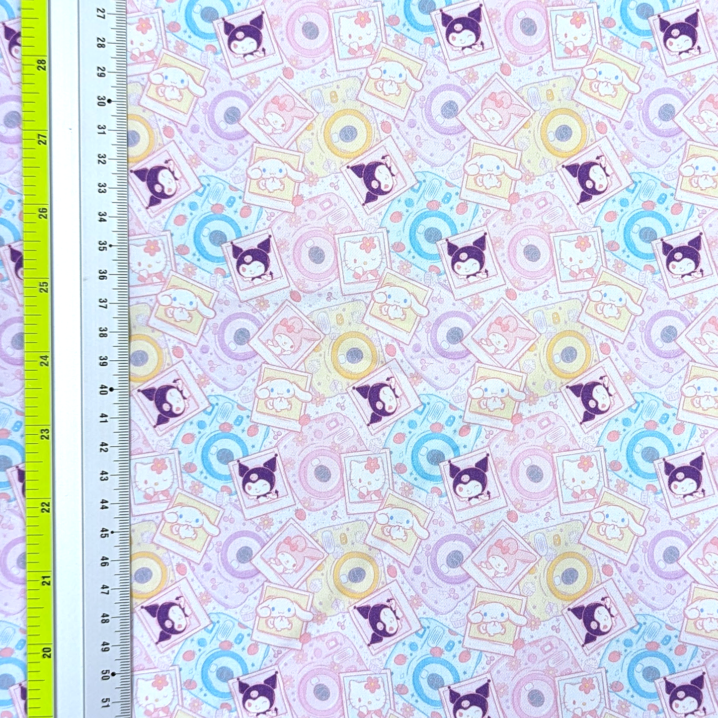 Cotton Twill - Jap Cat & Friends - Instant Photos (Light Pink) - By the Metre