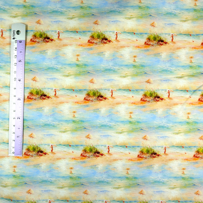 Cotton Twill - Oil Painting - Beach - 1 metre Pre-cut